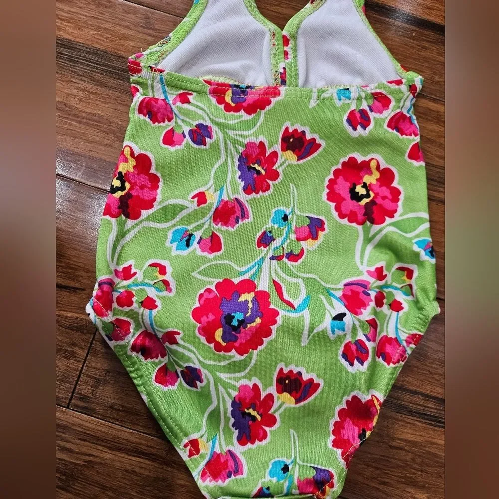 Penelope Mack, LTD Baby One Piece Floral Halter Tie Neck Swimsuit Size 12M - Picture 7 of 8